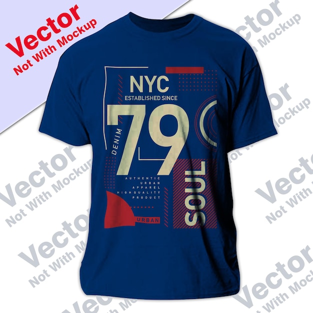 New york city soul tipografia tshirt design premium ilustração vetorial