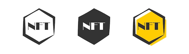 Nft logo símbolo de token nft em estilo plano vetorial