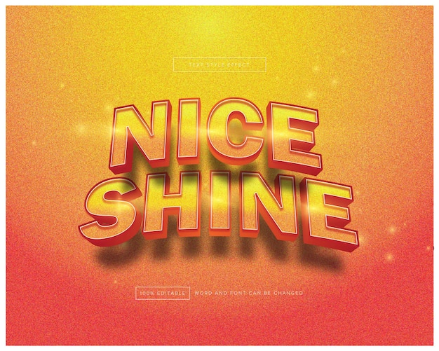 Vetor nice shine text effect editável