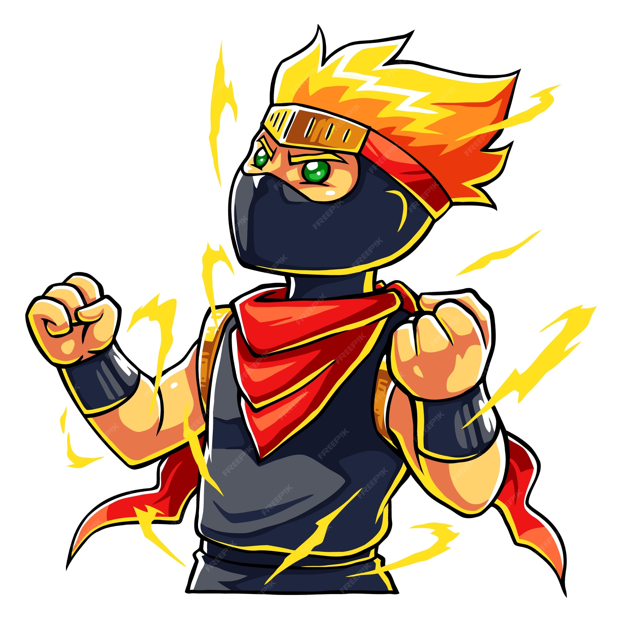 ilustração de desenho de garoto ninja em pé 18249982 PNG