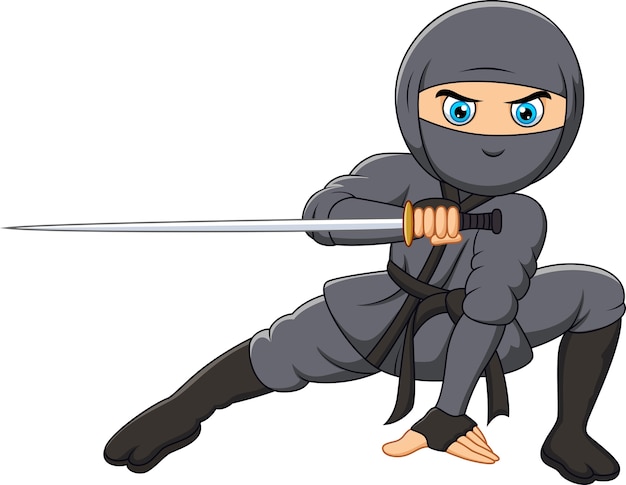 Design PNG E SVG De Ninja De Desenho Animado Segurando Uma Espada Com As  Palavras Modo Ninja Ativadas Para Camisetas