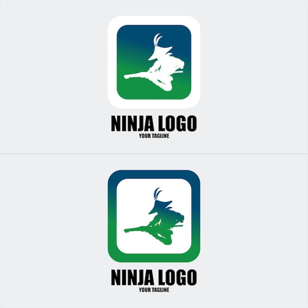 Ninja logo fique à vontade para adicionar o seu próprio texto ao logo