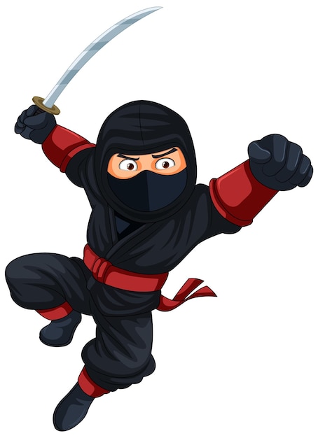 Ninja saltando e brandindo a espada