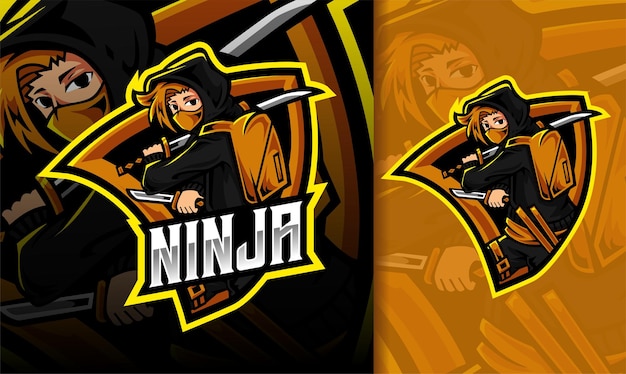 Ninja School Gaming mascote esport design do logotipo