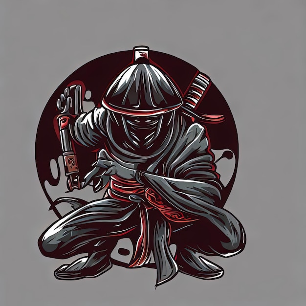 samurai e ninja conjunto coleção tatuagem ilustração 20615954 Vetor no  Vecteezy