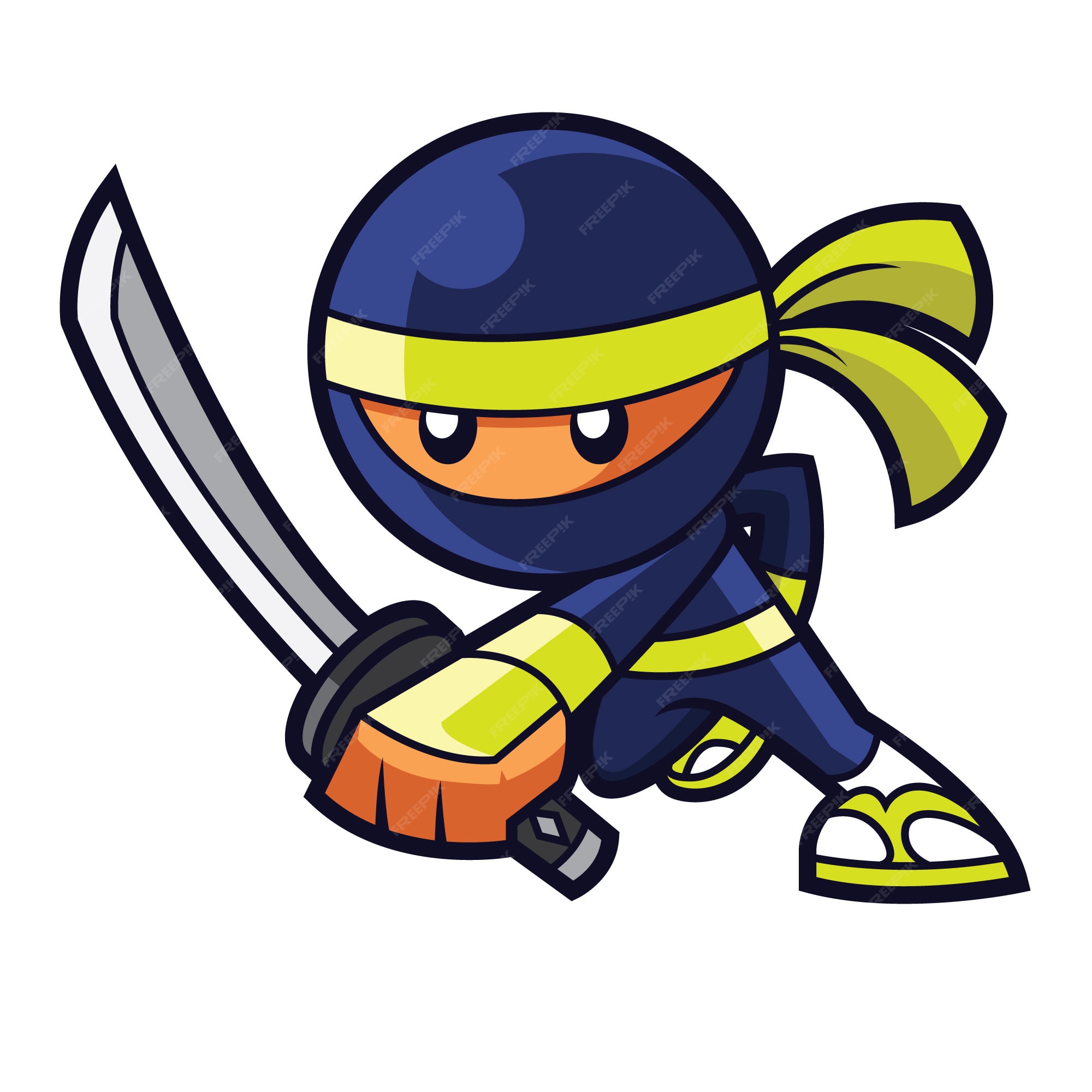 Estilo De Desenho Animado Ninja Warrior Ilustração do Vetor - Ilustração de  isolado, projeto: 176363258