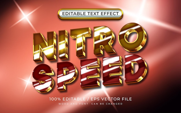 Nitro speed shiny 3d efeito de texto editável