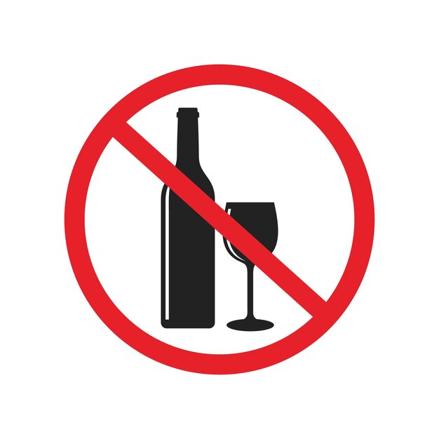 No símbolo não beba álcool