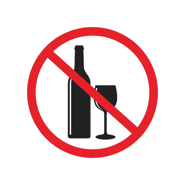 no-s-mbolo-n-o-beba-lcool-vetor-premium