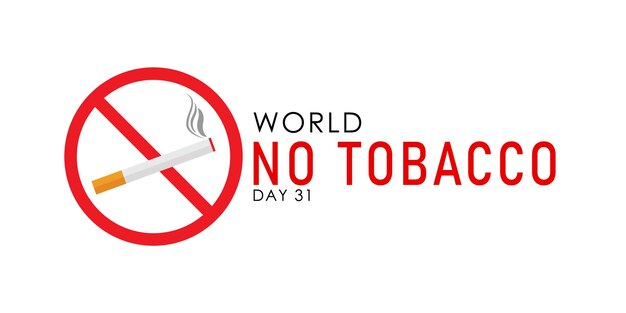 No Tobacco Sign World No Tobacco Day Poster Para de Fumar Banner 31 de Maio