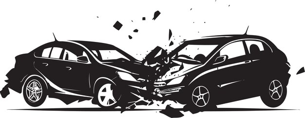 Vetor noir catastrophe black car accident logo design crash anthology vector car crash symbol icon (icônimo de acidente de carro no vetor)