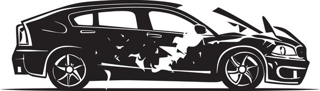 Noir collision chronicle car crash vector icon acidente antologia símbolo de acidente de carro preto