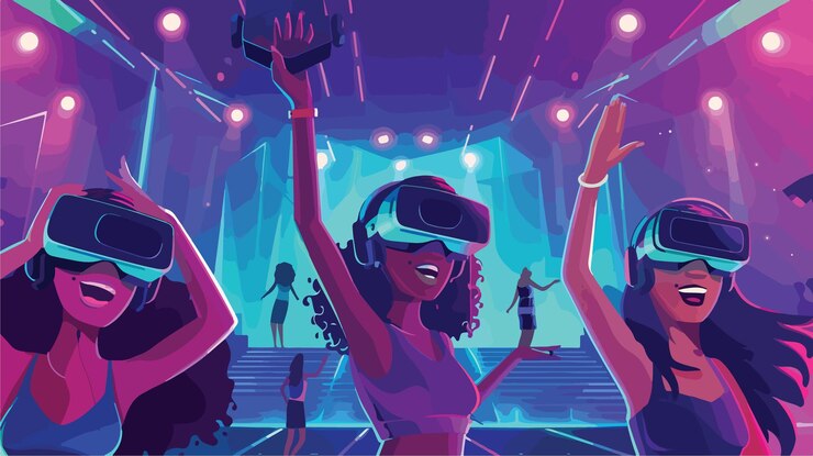Vetor noite de festa de vr