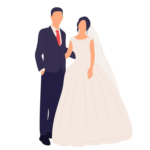 Noiva e noivo casamento em estilo simples