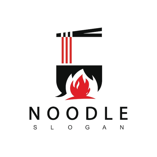 Noodle logo vector logo template adequado para restaurantes japoneses e italianos