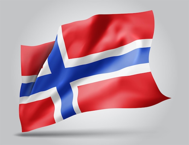 Noruega, vetor 3d bandeira isolada no fundo branco