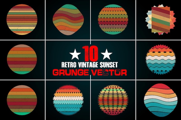 Vetor nostálgico retro sunset dreams background vector coleção de backgrounds retro vintage