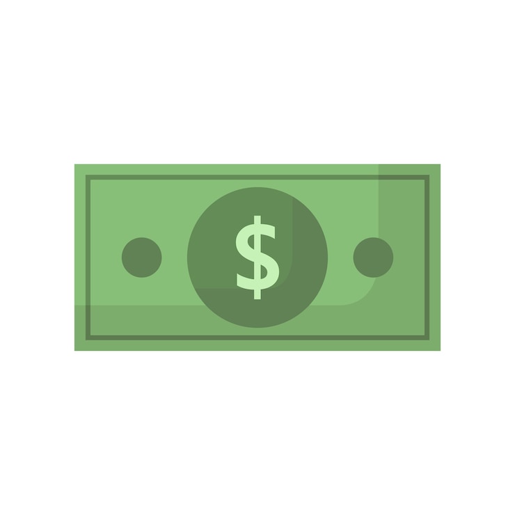 Vetor nota de dólar ilustrada em estilo plano