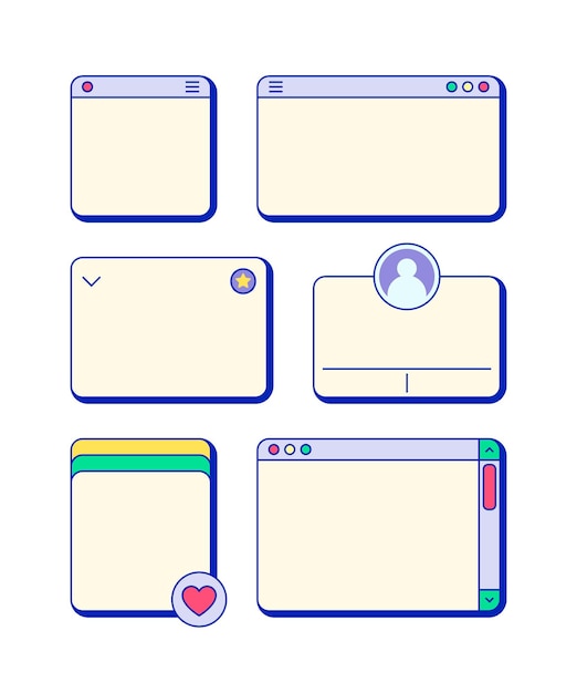Vetor nota de papel com estilo de quadro de interface do usuário