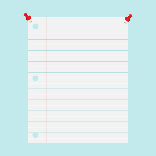 Nota de papel pautada presa em um gráfico de fundo de ilustração vetorial de parede