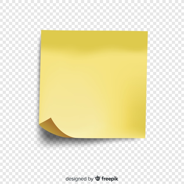Nota de postagem realista em fundo transparente