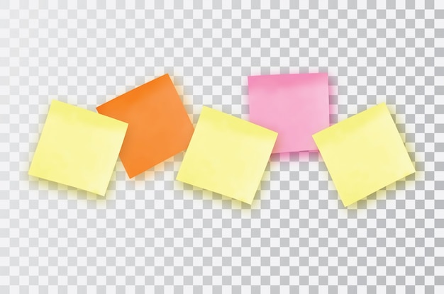 Nota pegajosa colorida. Modelo para seus projetos. Adesivo cinco