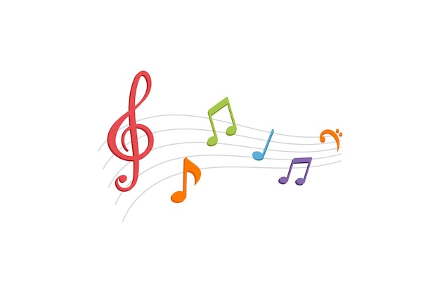 Notas de música Desenho de adesivo plano para instrumentos musicais