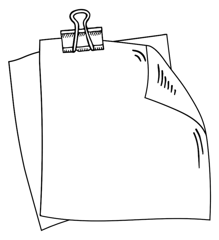 Vetor notas de papel esboço rabiscado folha de página de lembrete