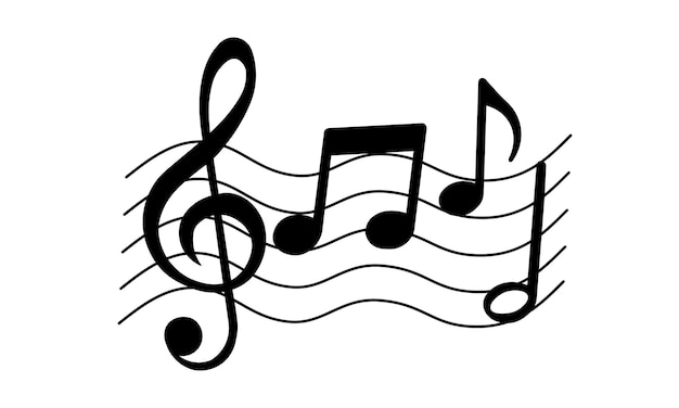 Vetor notas musicais, músicas, melodias ou ícone vetorial plano de melodias para aplicativos e sites de música