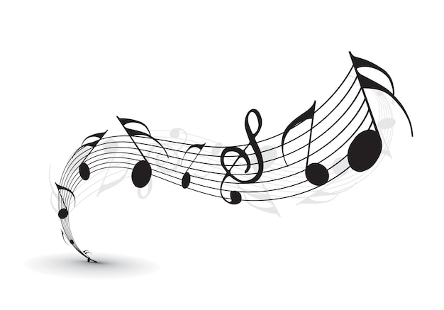 Vetor notas musicais para uso em design, ilustração vetorial