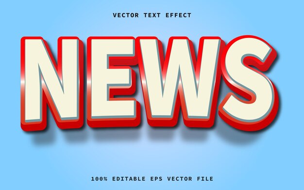 Notícias 3d Efeito de texto vetor eps