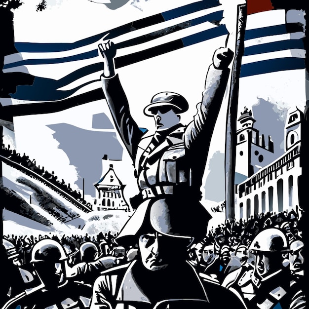 Vetor nova ilustração do vetor de propaganda fascista galego