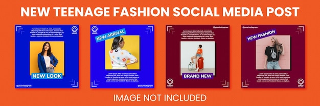 Nova postagem de mídia social de moda adolescente