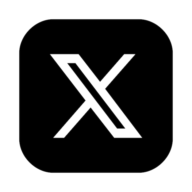 Vetor nova rede social x ícone de aplicativo preto twitter renomeado como x o logotipo do twitter foi mudado