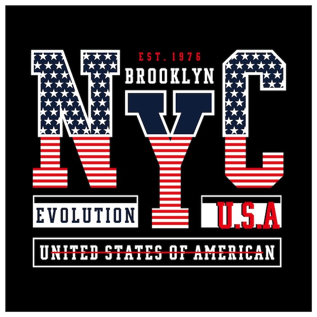 Nova york city evolution design de tipografia para imprimir camiseta