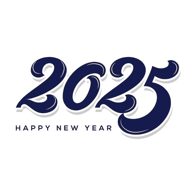 Novo ano 2025 design de logotipo de tipografia feliz ano novo 2025