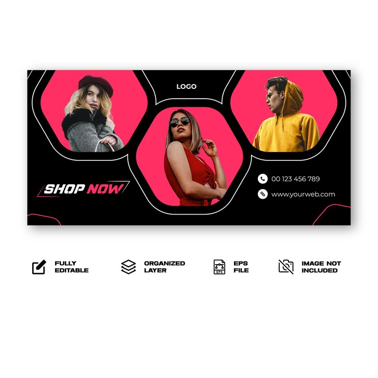 Vetor novo banner de moda de chegada para anúncios de mídia social