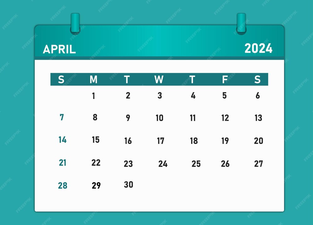 Novo calendário 2024 calendário mensal 2024 Vetor Premium