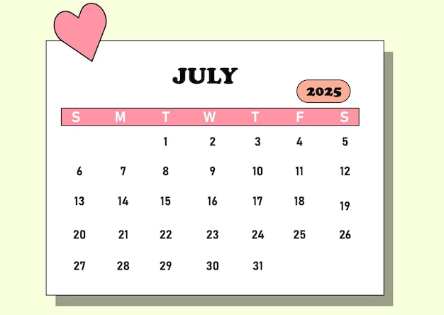 Novo calendário 2025 calendário mensal 2025
