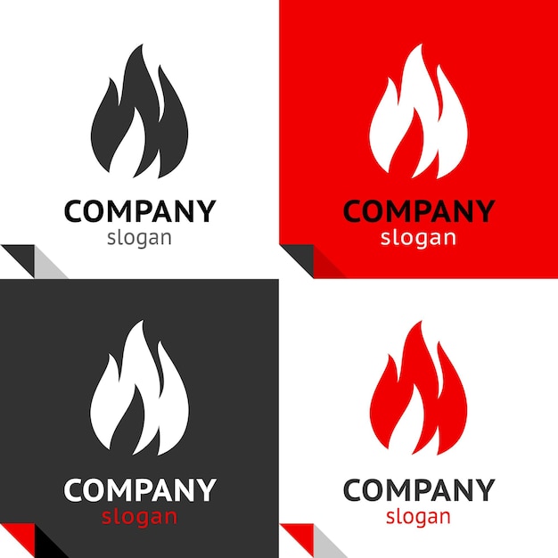 Novo conjunto fire flames, quatro variantes para o seu logotipo
