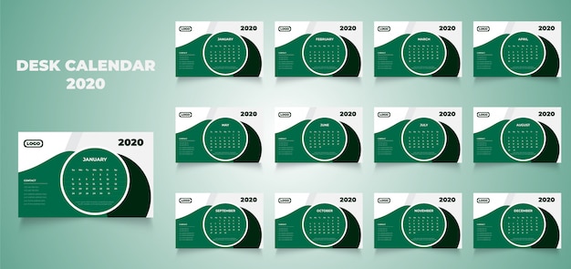 Novo design criativo de calendário de mesa para 2020