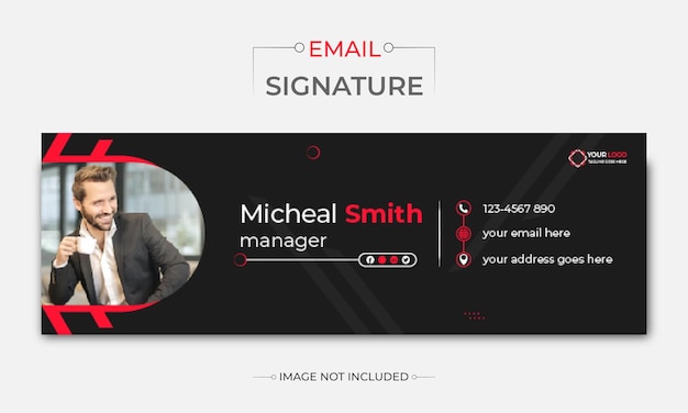 Novo design de modelo de assinatura de e-mail ou design de capa do Facebook