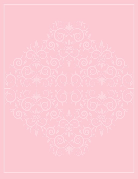 Vetor novo estilo de vetor de design de plano de fundo de moldura de ornamento floral real na cor rosa flamingo