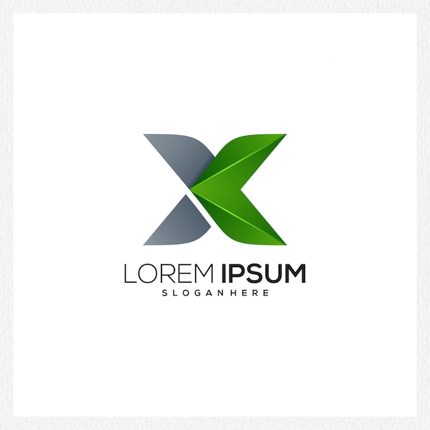 Novo logotipo x letra estilo simples empresa moderna