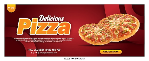 Vetor novo menu delicioso banner de pizza