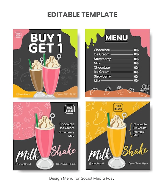 milkshake ícones em vetor livre criados por Made by Made Premium