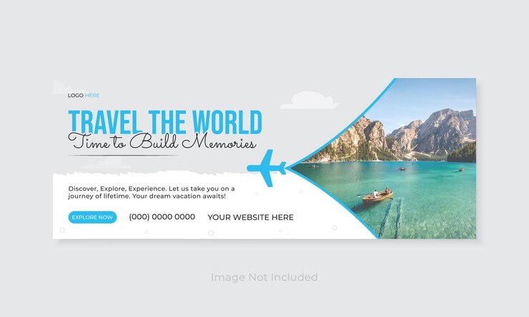 Vetor novo modelo de capa de viagem criativa única no facebook, redes sociais, banner web, design de promoção de anúncios de turnê
