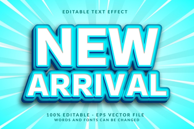 novo modelo de estilo de efeito de texto editável 3d de chegada