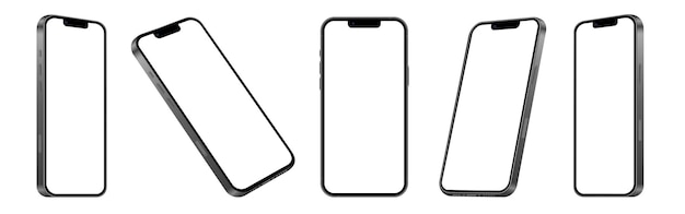 Novo smartphone iphone 13 pro mockup com tela em branco isolada no fundo branco