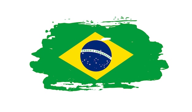 Novo vetor de bandeira do brasil respingo vintage
